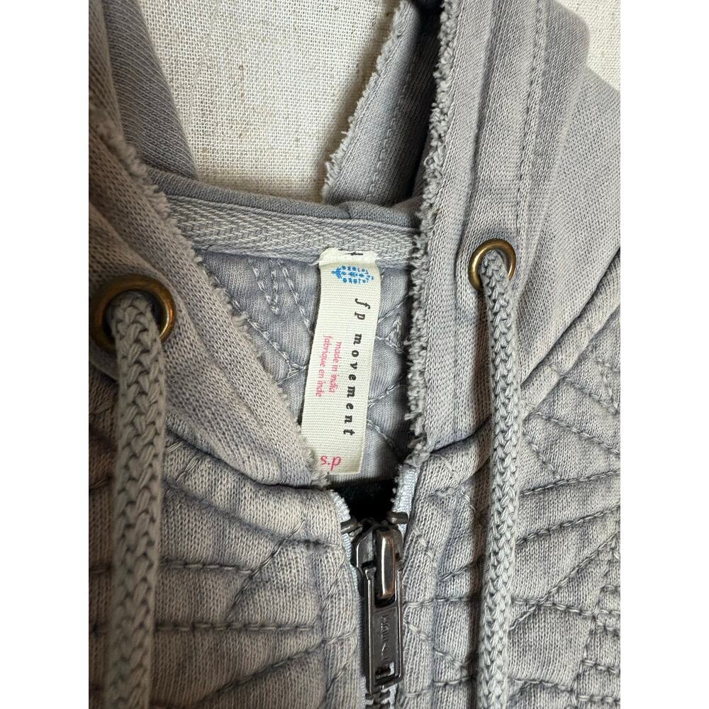 Free People Movement Juliet Quilted Gray Zip Up Jacket Sz. S - Picture 8 of 12